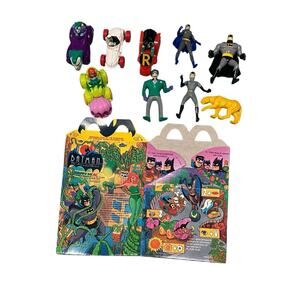 1993 McDonald’s Batman Happy Meal - Complete Set of 8 And 1 Under 3 And Box